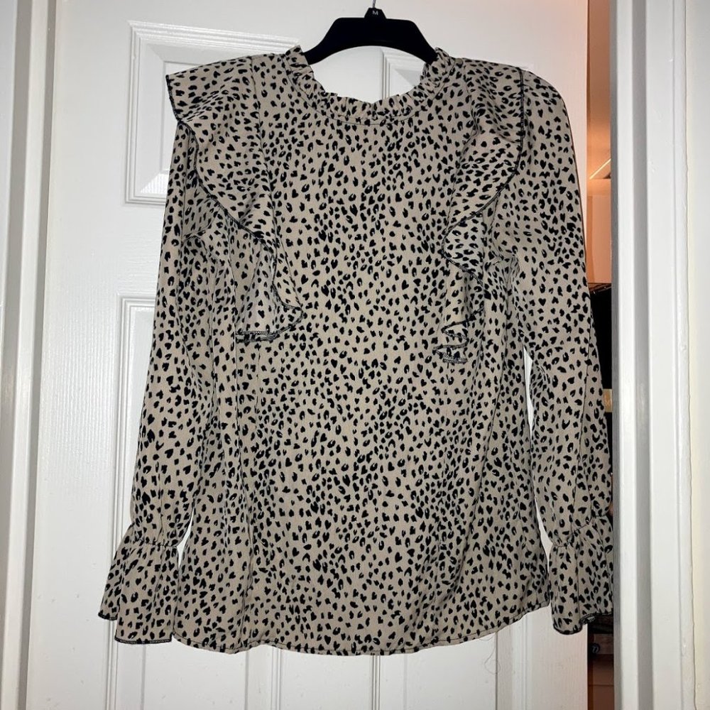 Animal Print Ruffle Top